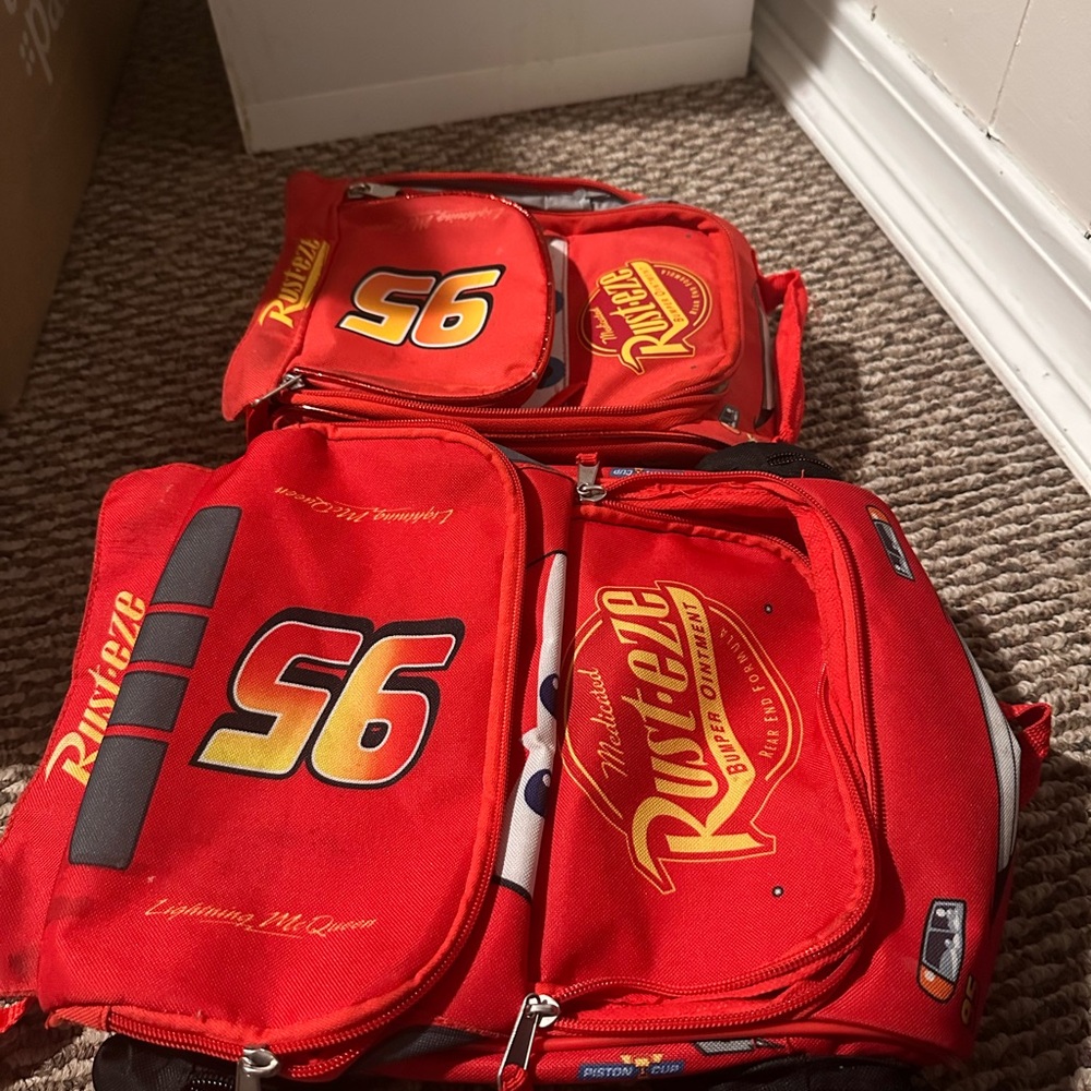 Disney Red Cars Backpack and Lunchbox